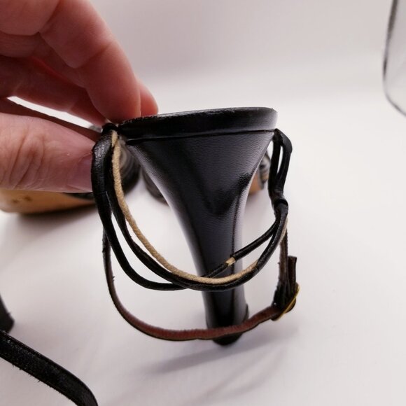 70s Vintage Yves Saint Laurent Strappy Heel - Size 8N - Wounded but Wonderful - Picture 5 of 7